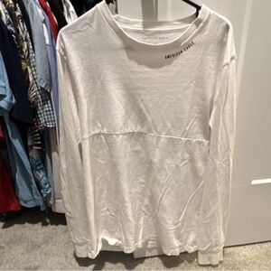 American Eagle White Long Sleeve Shirt Sz L